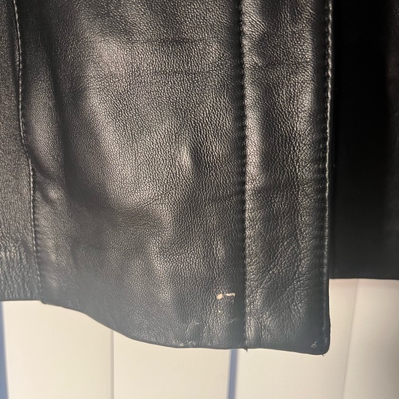 XL ALFANI Black Leather Coat - Picture 6 of 7